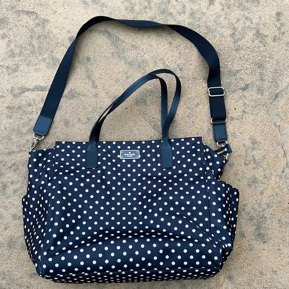 Kate Spade Black Polka Dot Nylon Baby Diaper Bag - Picture 1 of 8